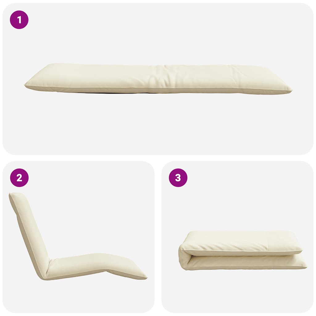 Sklopiva ležaljka za sunčanje krem boje 175x54x8,5 cm Oxford tkanina
