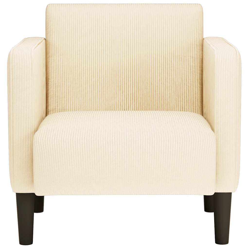 Sofa fotelja s naslonima za ruke krem 54 cm tkanina od samta