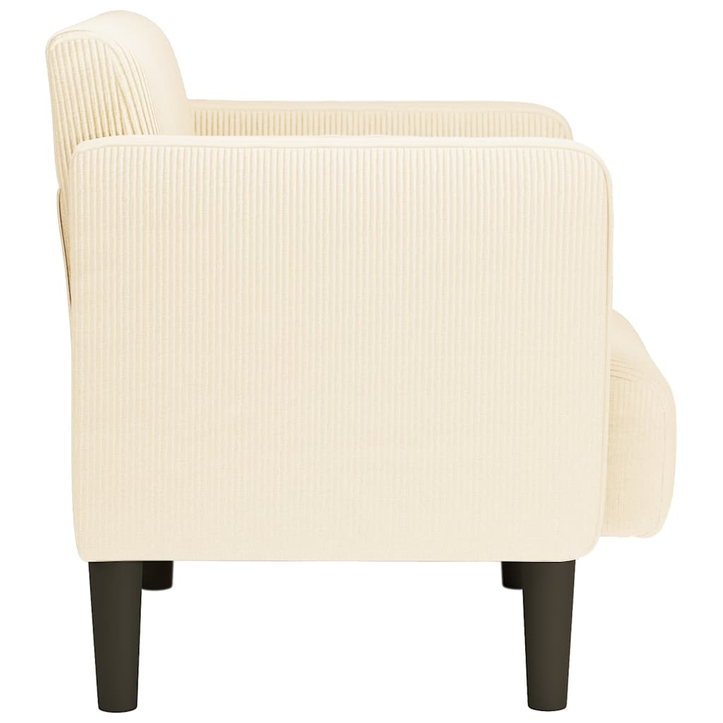 Sofa fotelja s naslonima za ruke krem 54 cm tkanina od samta