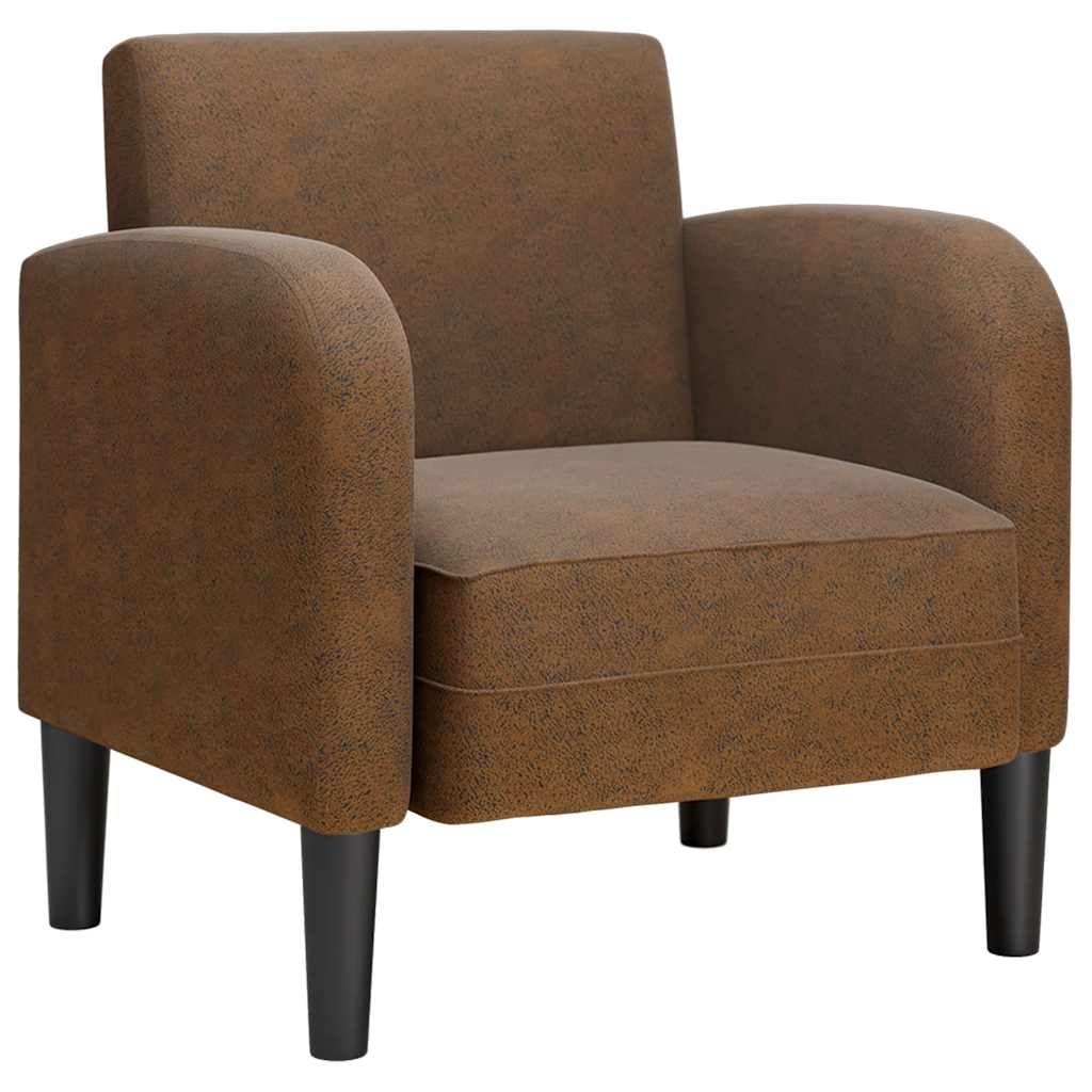 Sofa fotelja s naslonima za ruke smeđa 54 cm umjetna koža