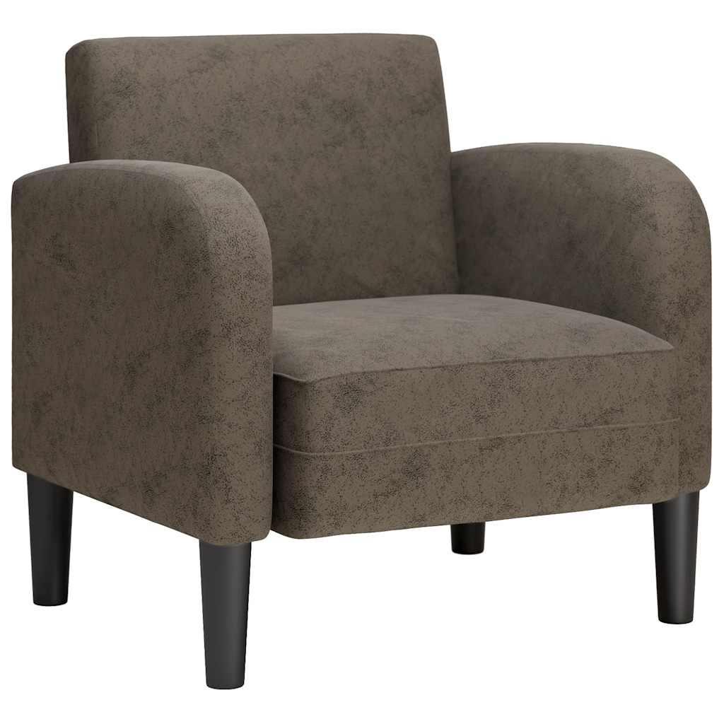 Sofa fotelja s naslonima za ruke tamnosiva 54 cm umjetna koža