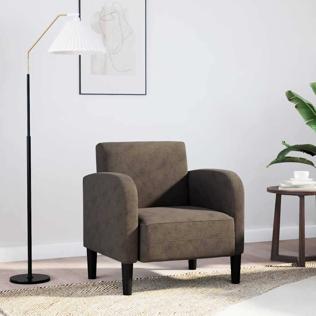 Sofa fotelja s naslonima za ruke tamnosiva 54 cm umjetna koža