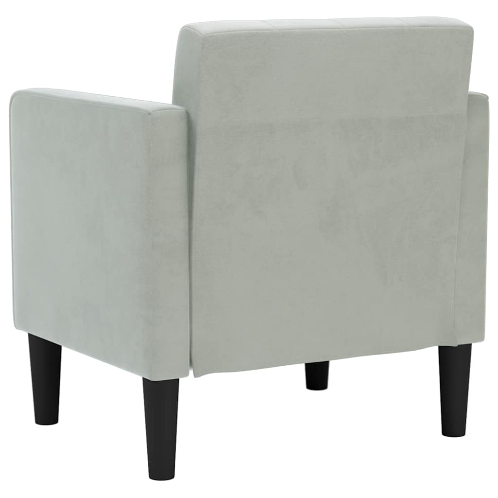 Sofa s naslonima za ruke svijetlosiva 53 cm baršunasta