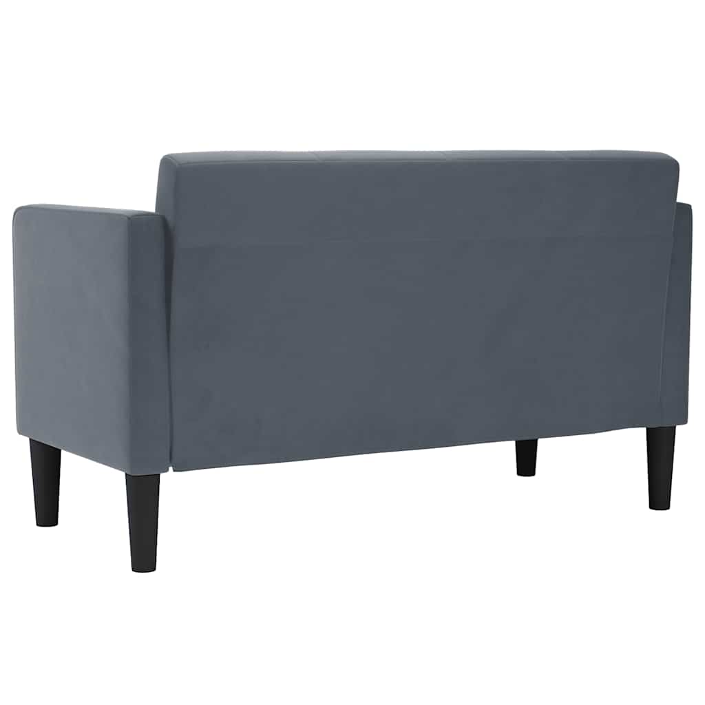 Dvosjed tamno sivi 111 cm baršun