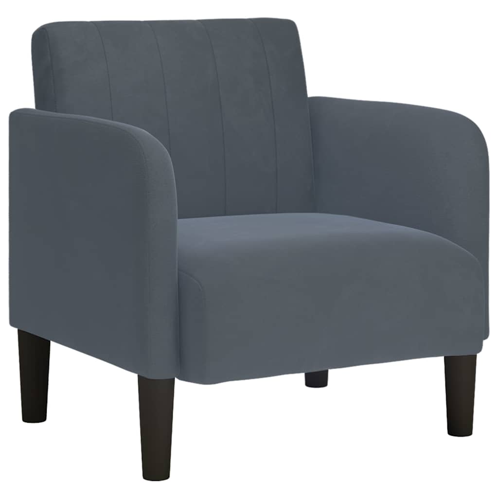 Sofa s naslonima za ruke tamno siva 54 cm baršunasta