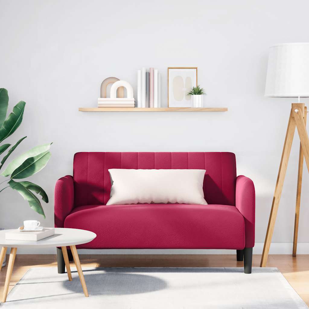 Dvosjed, sofa, vino crvena, 109 cm, baršun