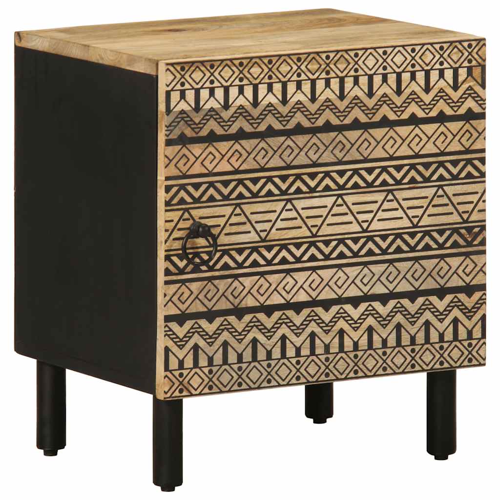 Krevetni ormarić crni 40x33,5x46 cm Puno grubo drvo Mango