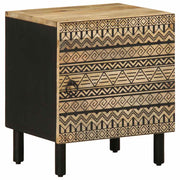 Krevetni ormarić crni 40x33,5x46 cm Puno grubo drvo Mango