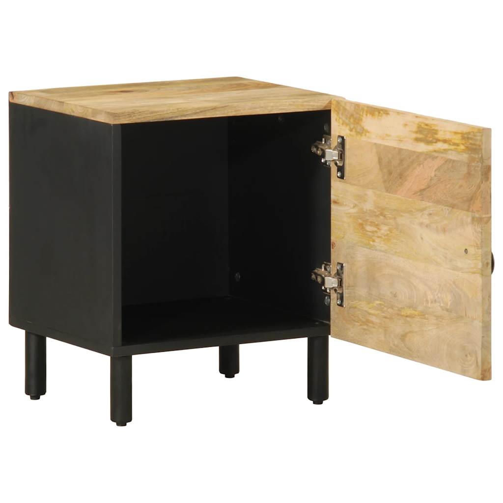 Krevetni ormarić crni 40x33,5x46 cm Puno grubo drvo Mango