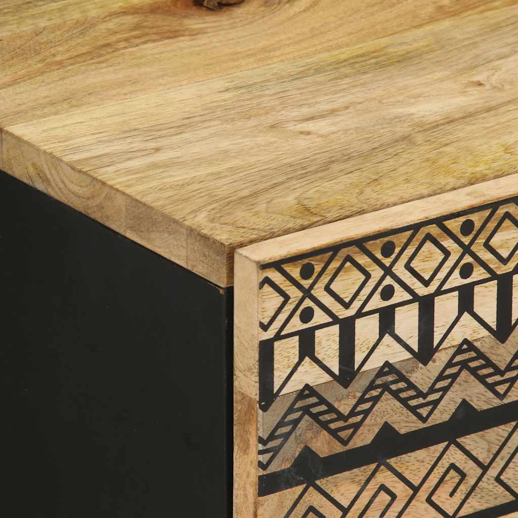 Krevetni ormarić crni 40x33,5x46 cm Puno grubo drvo Mango