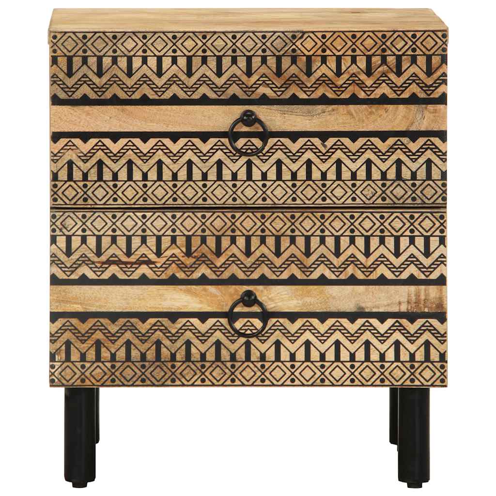 Krevetni ormarić crni 40x33,5x46 cm Puno grubo drvo Mango