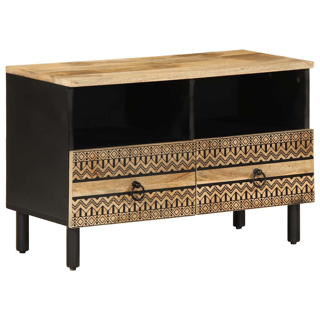 TV ormarić crni 70x33,5x46 cm Puno grubo drvo Mango