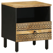 Krevetni ormarić crni 40x33x46 cm Puno grubo drvo Mango