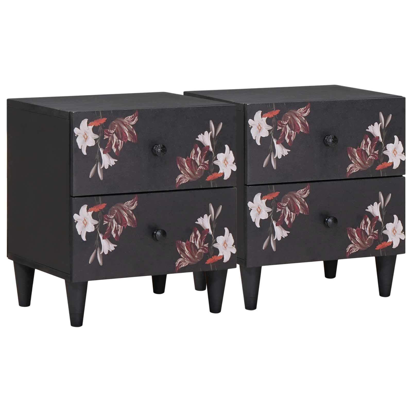 Noćni ormarić 2 pcs Smeđa 40 x 33,5 x 46 cm Čvrsto drvo manga