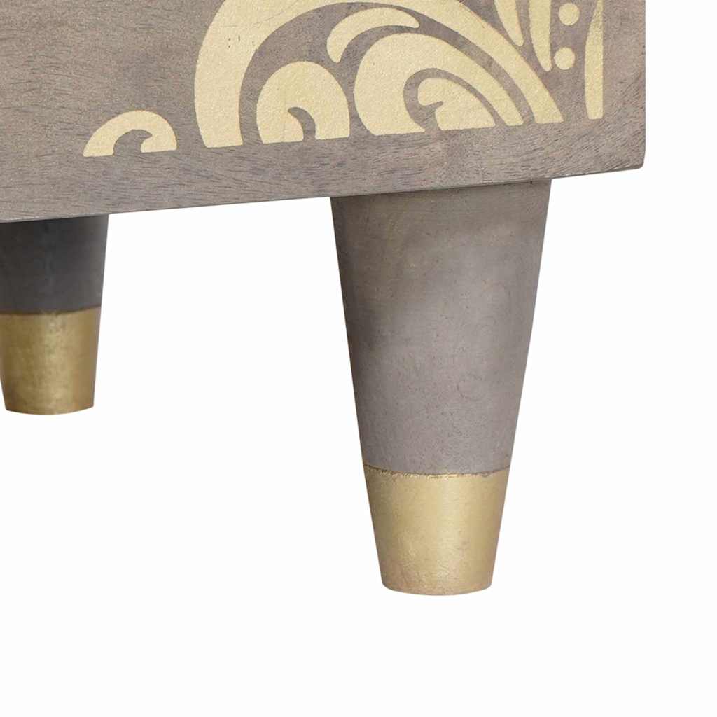Noćni ormar 2 pcs Siva 40 x 33 x 46 cm Čvrsto drvo manga
