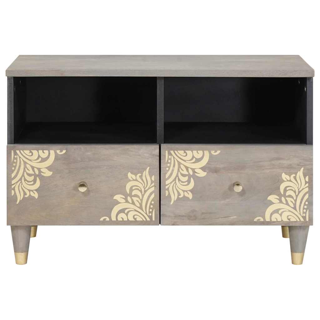 TV ormar s ladicama Siva 70 x 33 x 46 cm Čvrsto drvo manga