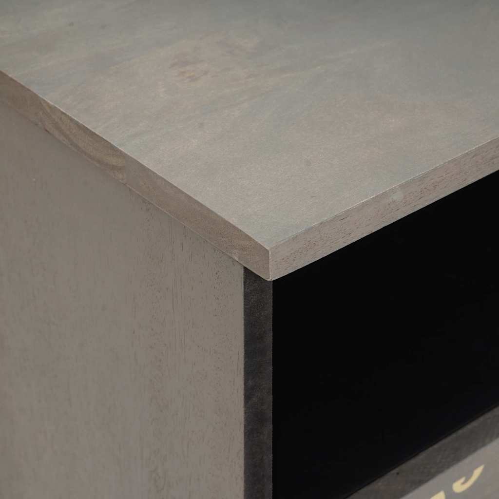 Noćni ormar 2 pcs Siva 40 x 33 x 46 cm Čvrsto drvo manga
