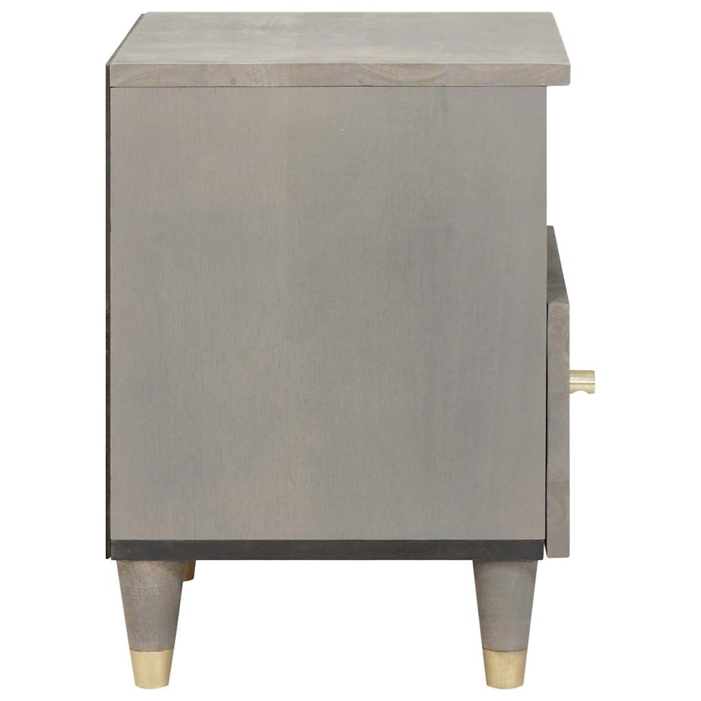 Noćni ormar 2 pcs Siva 40 x 33 x 46 cm Čvrsto drvo manga
