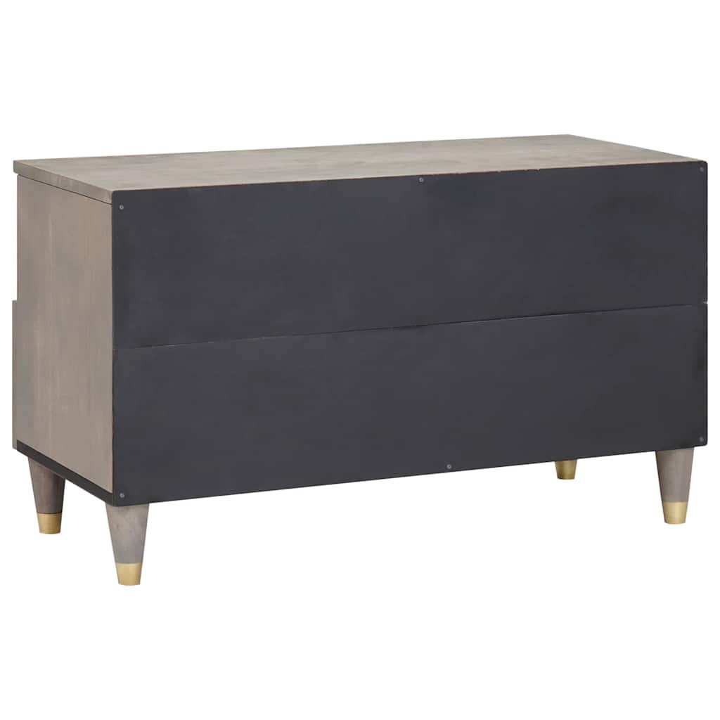 TV ormar s ladicama Siva 80 x 33 x 46 cm Čvrsto drvo manga