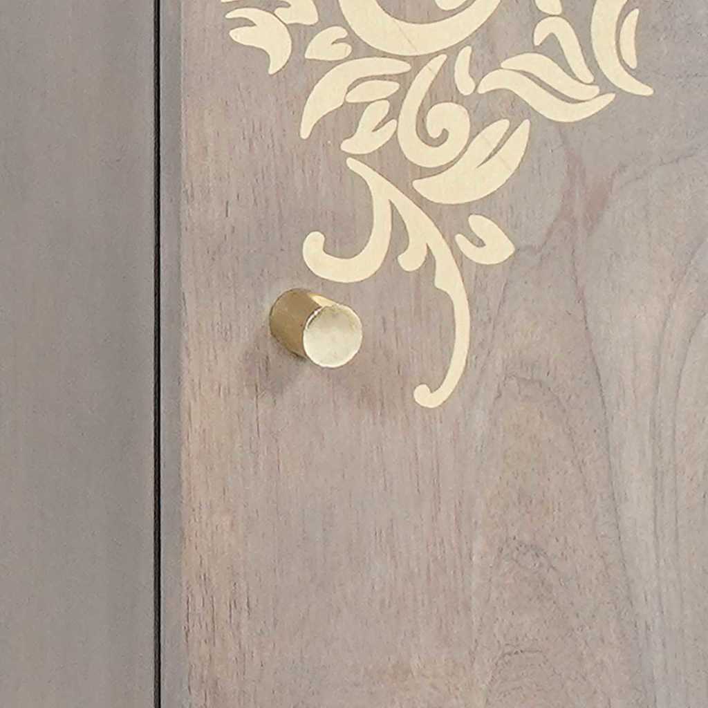 Kreveta Siva i zlatna 40 x 33 x 75 cm Čvrsto drvo manga
