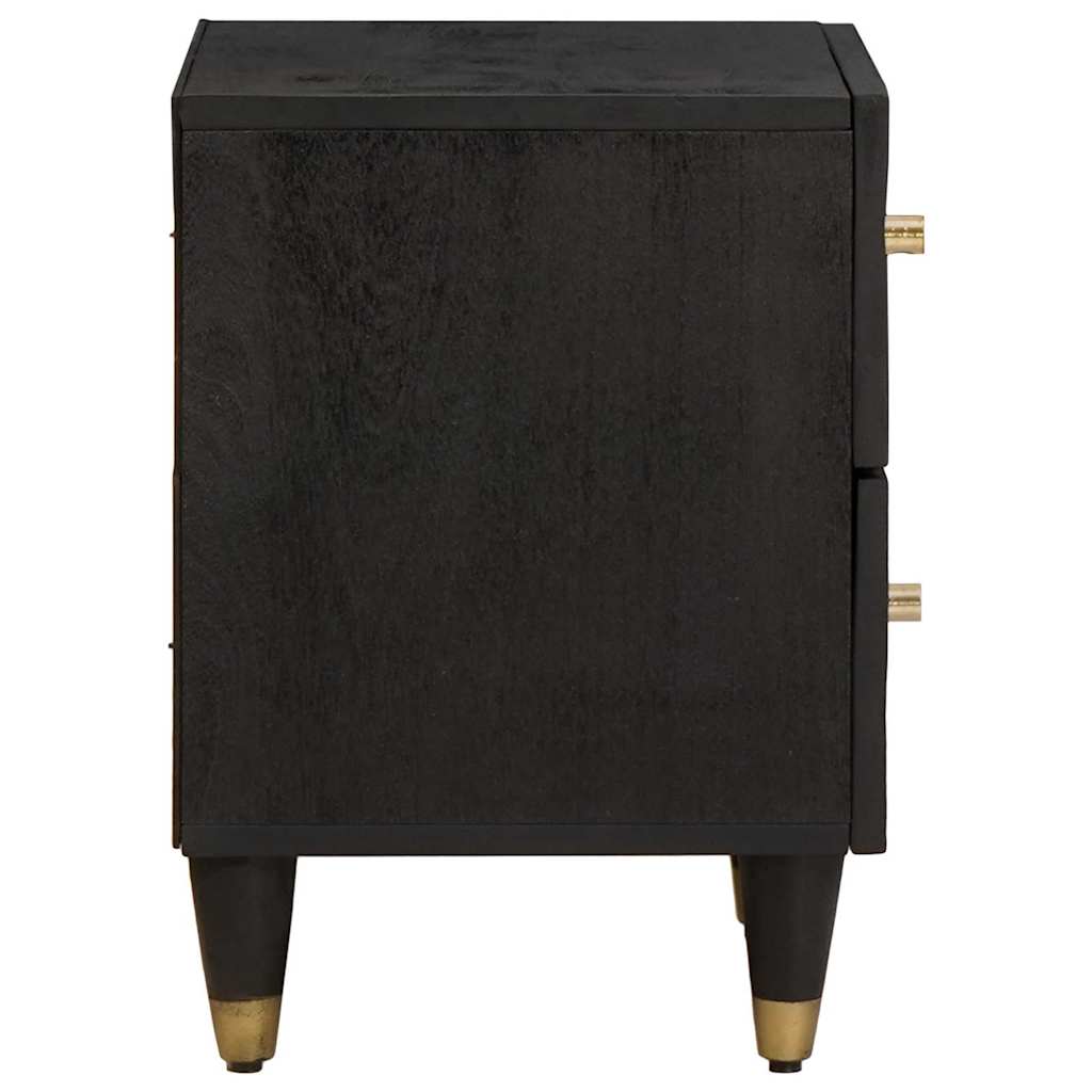 Noćni ormar s ladicama Crna 40 x 33 x 46 cm Čvrsto drvo manga