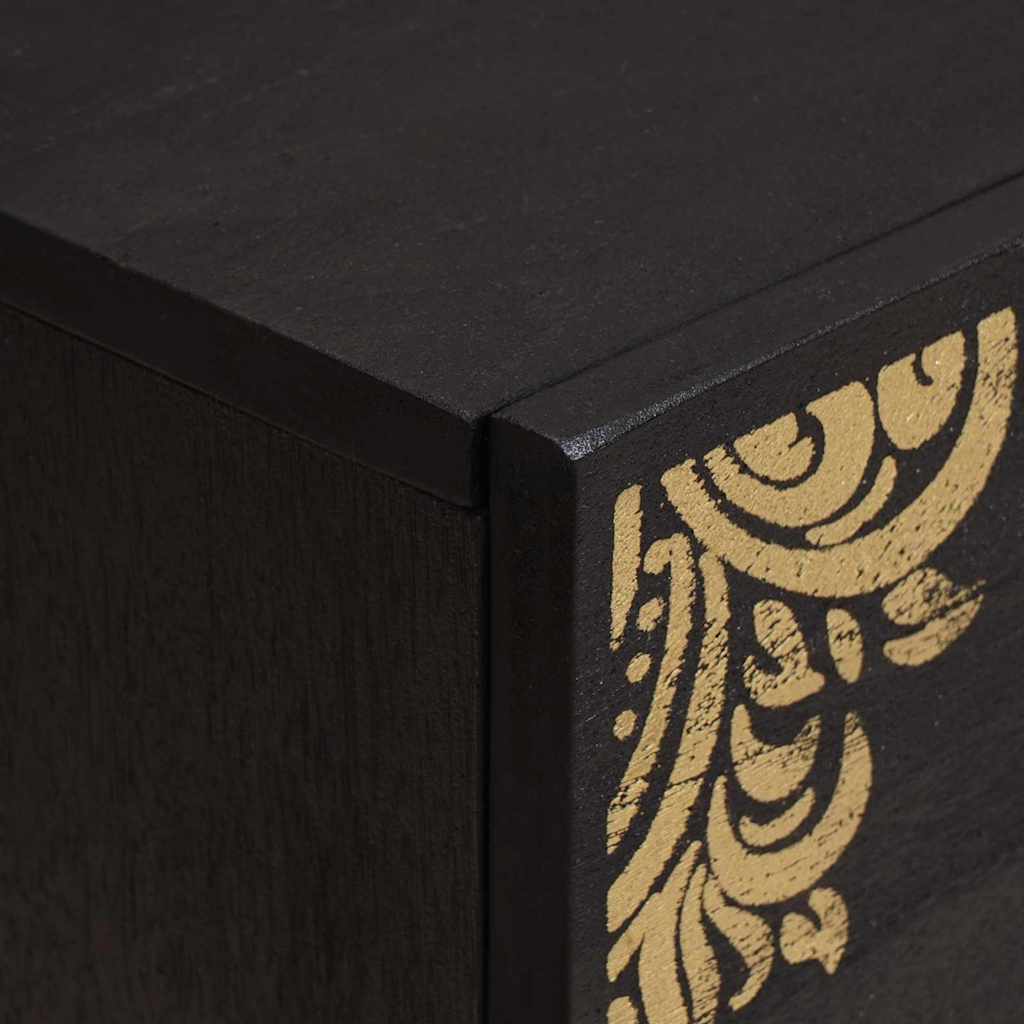 Noćni ormar 2 pcs Crna 40 x 33 x 46 cm Čvrsto drvo manga