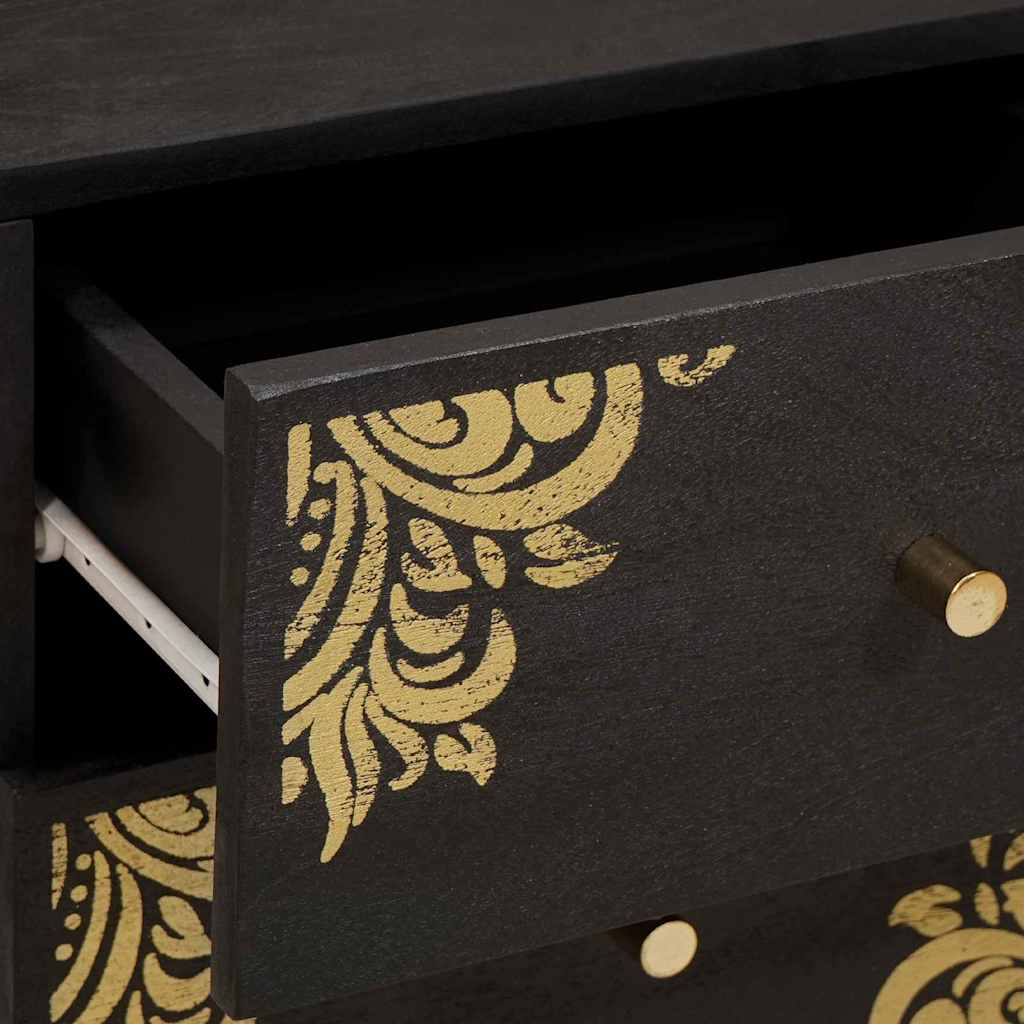 Noćni ormar 2 pcs Crna 40 x 33 x 46 cm Čvrsto drvo manga