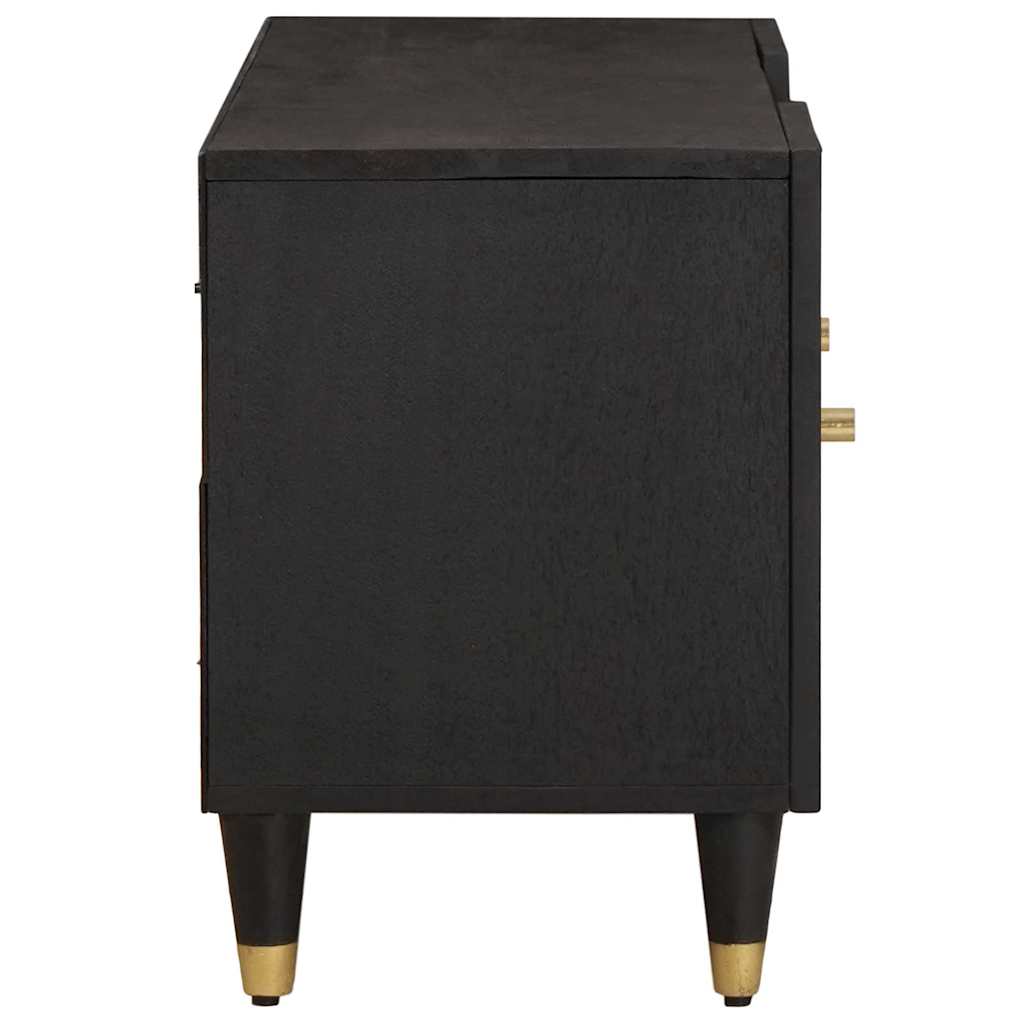 TV ormar s policom Crna 105 x 33 x 46 cm Čvrsto drvo manga