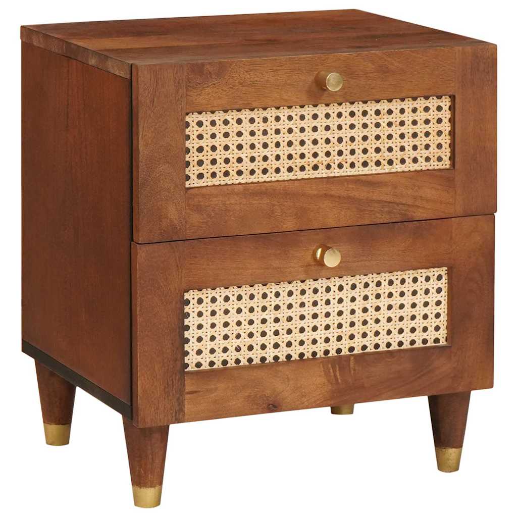 Noćni ormar 2 pcs Smeđa 40 x 33,5 x 46 cm Čvrsto drvo akacije