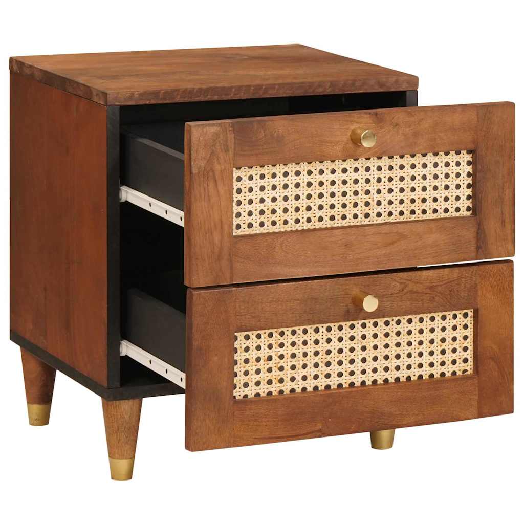 Noćni ormar 2 pcs Smeđa 40 x 33,5 x 46 cm Čvrsto drvo akacije