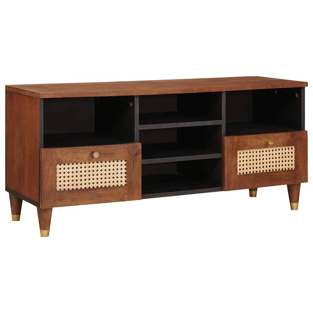 TV ormar s ladicama Smeđa 100 x 33,5 x 46 cm Čvrsto drvo manga