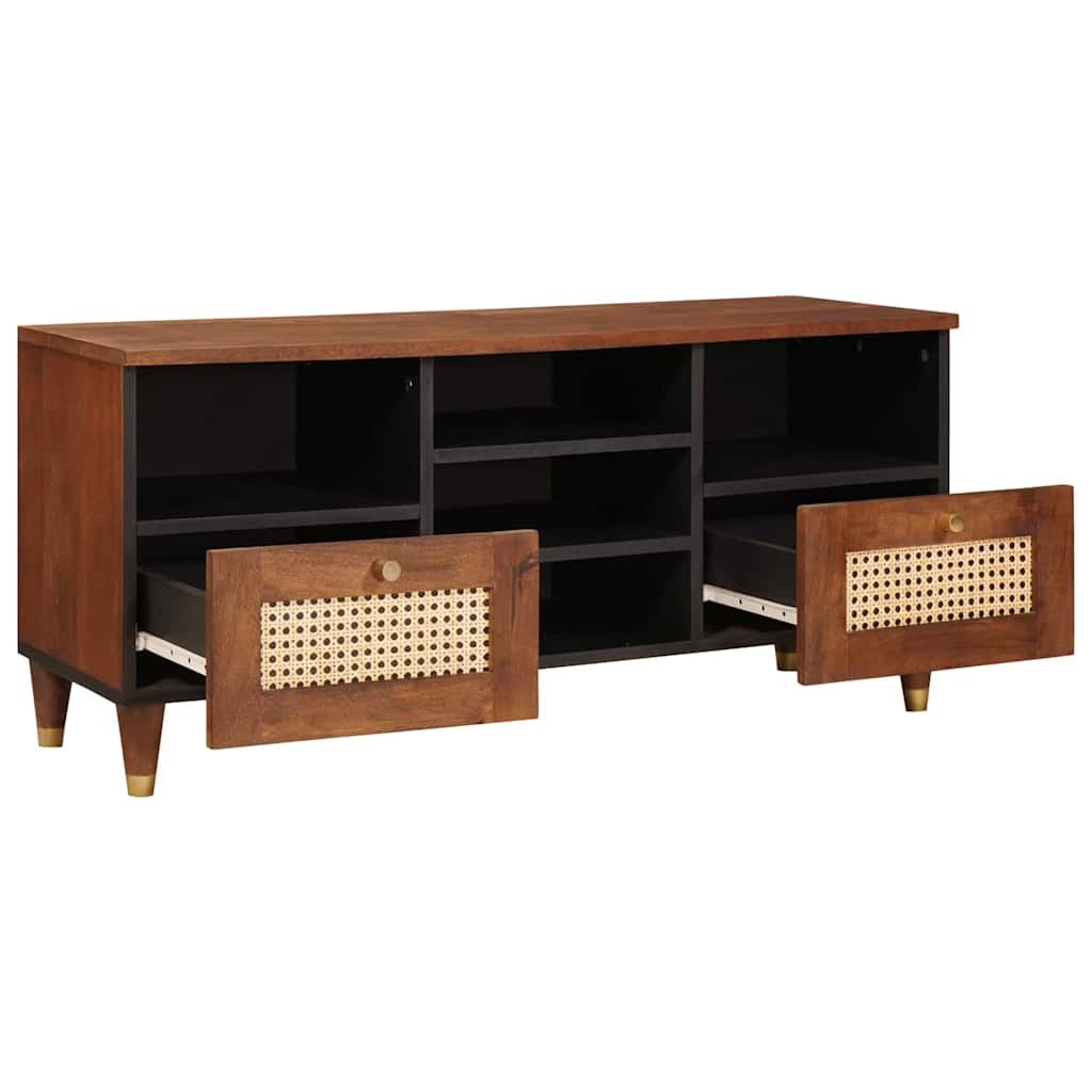TV ormar s ladicama Smeđa 100 x 33,5 x 46 cm Čvrsto drvo manga