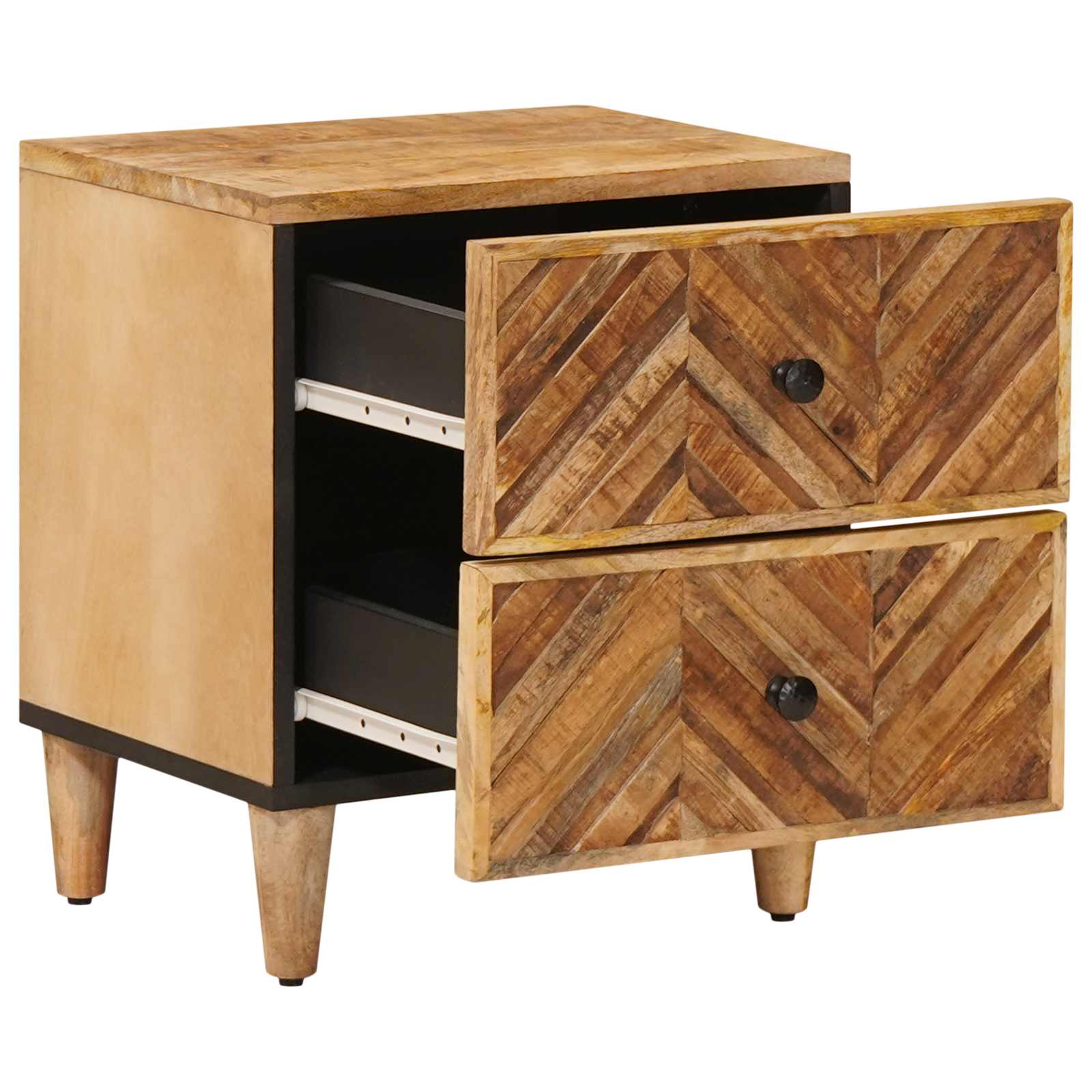 Noćni ormarić 2 pcs Smeđa 40 x 33,5 x 46 cm Čvrsto drvo manga