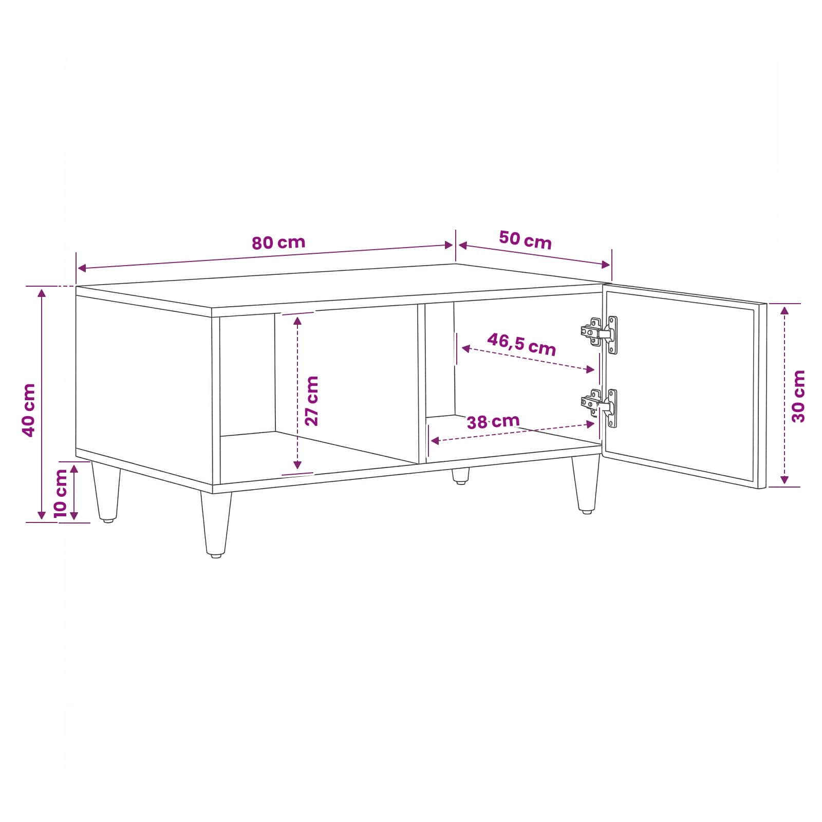 Kava Stol Smeđa 80 x 50 x 40 cm Čvrsto drvo manga