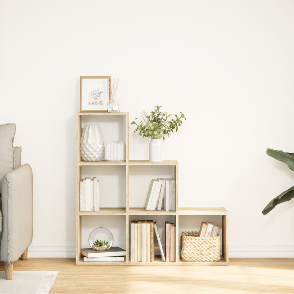 Pregrada / regal za knjige 3 razina hrast 99x29x99 cm drveni