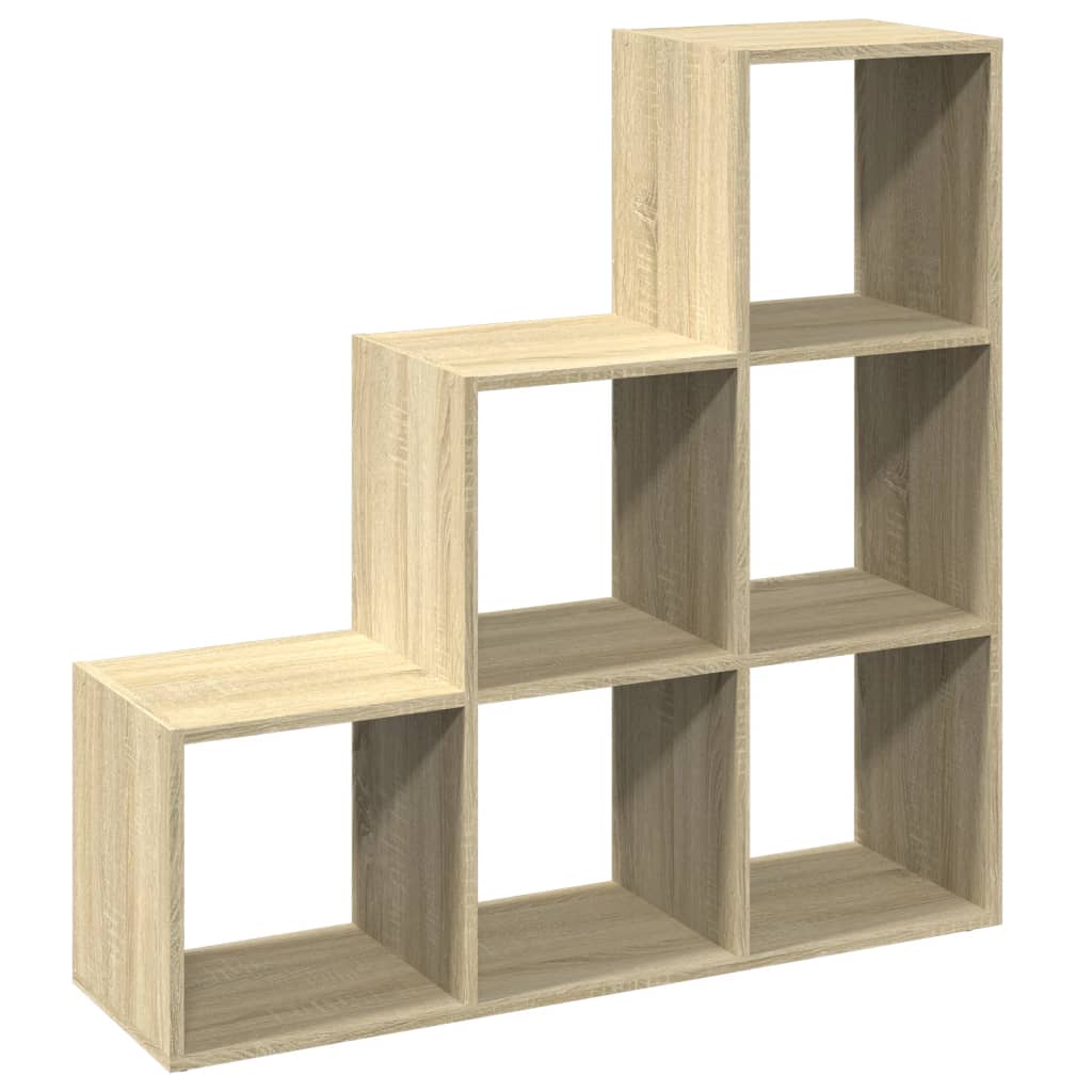 Pregrada / regal za knjige 3 razina hrast 99x29x99 cm drveni