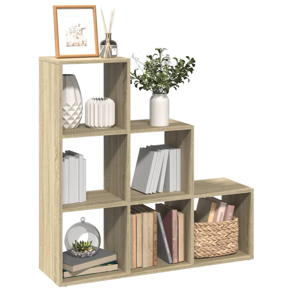 Pregrada / regal za knjige 3 razina hrast 99x29x99 cm drveni