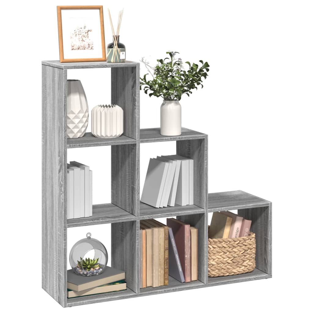 Pregrada / regal za knjige 3 razina sonoma 99x29x99 cm drveni