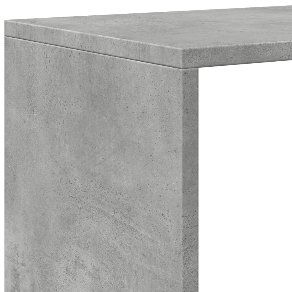 Pregrada/regal za knjige 4 razine sivi 131,5x29x131,5 cm drveni