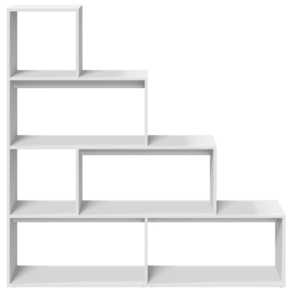 Pregrada za knjige 4 razine bijeli 143,5 x 29 x 143,5 cm drvena