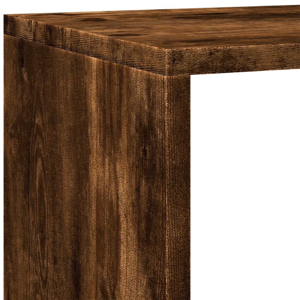 Pregrada/regal za knjige 4 razina hrast 143,5x29x143,5cm drveni