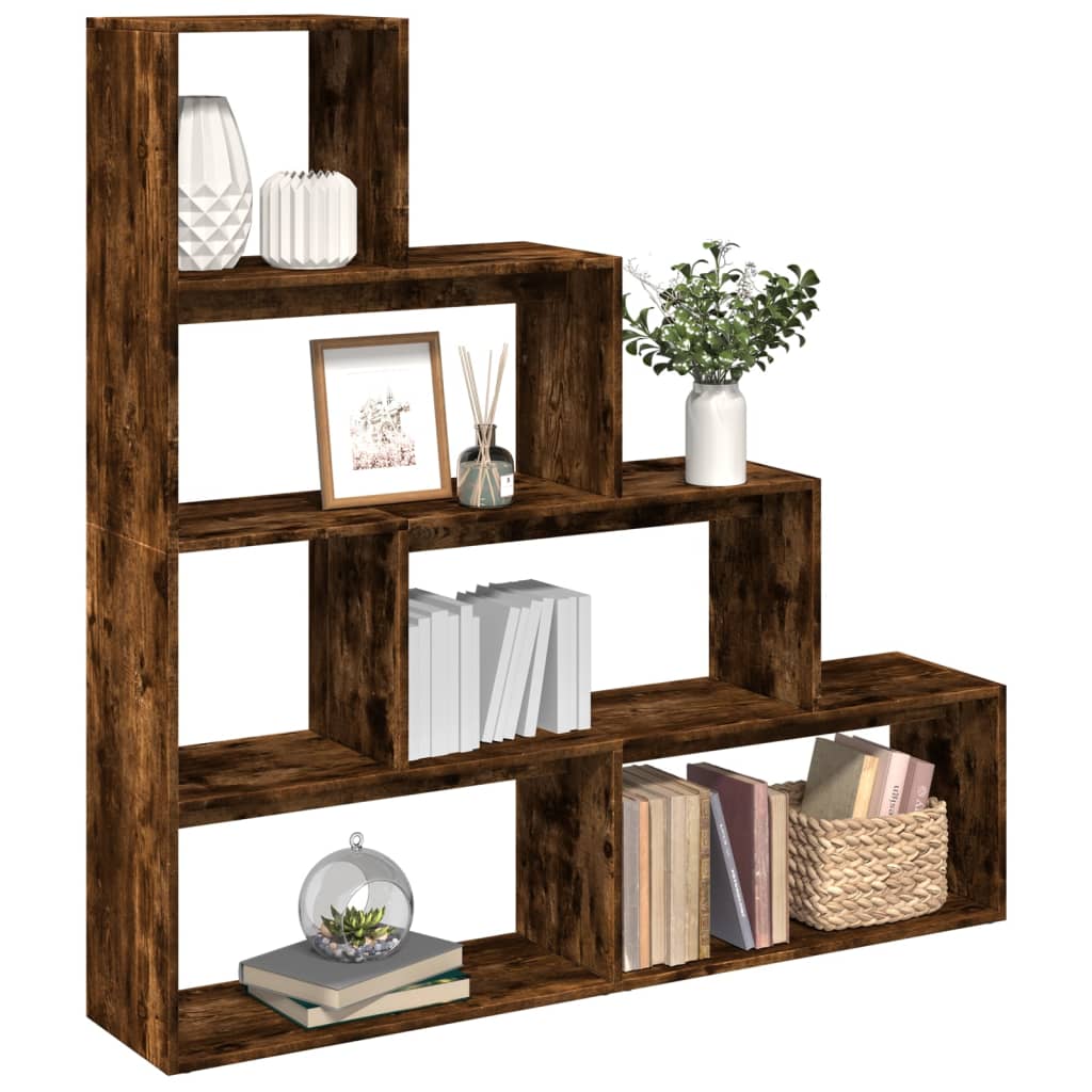 Pregrada/regal za knjige 4 razina hrast 143,5x29x143,5cm drveni