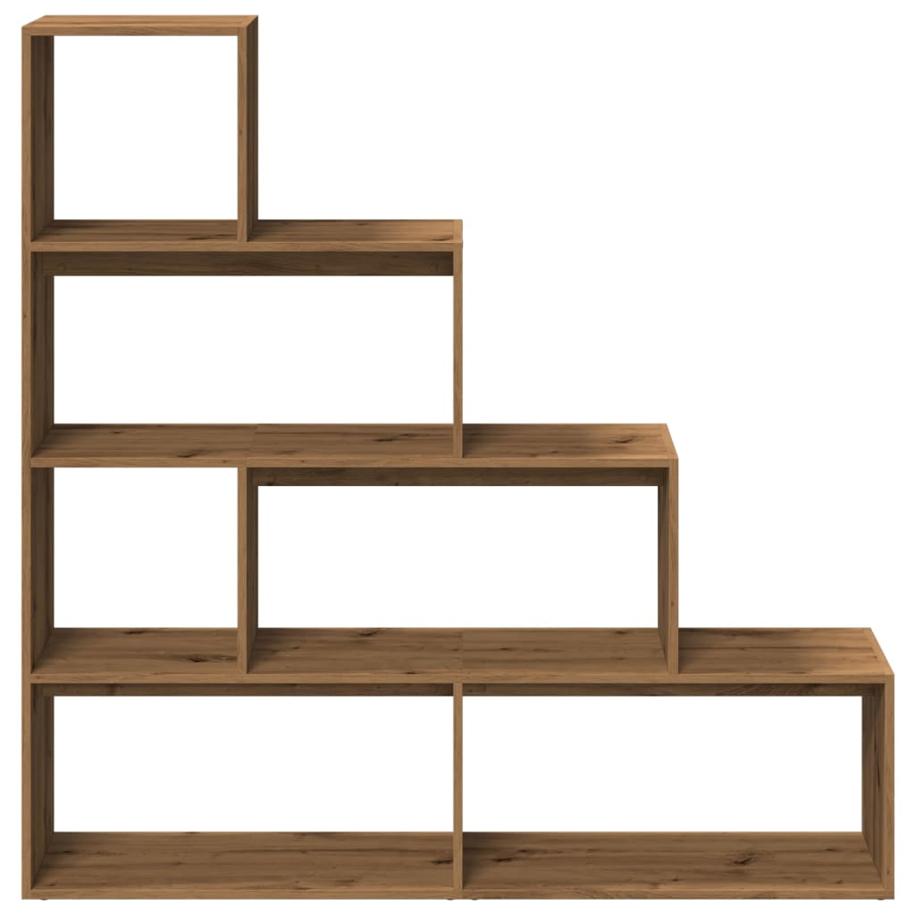 Pregrada/regal za knjige 4 razina hrast 143,5x29x143,5cm drveni