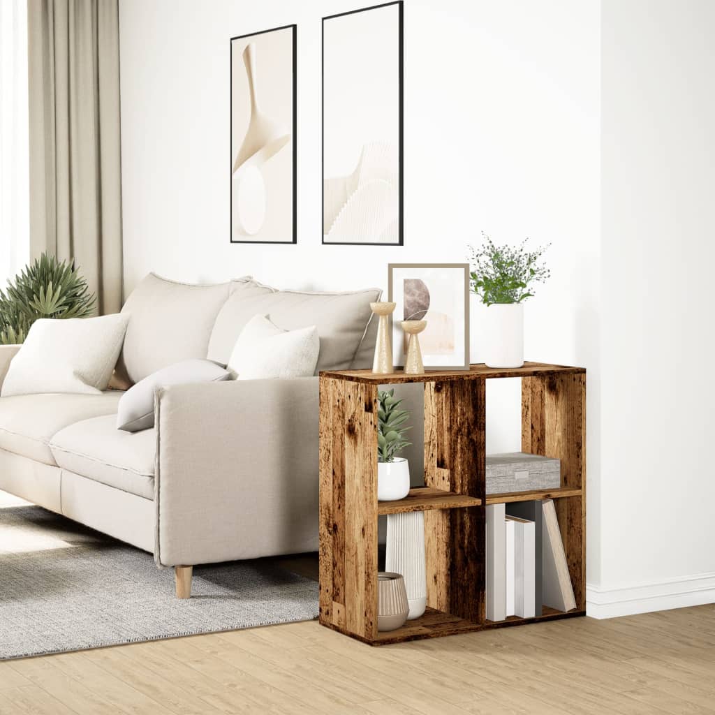 Pregrada / regal za knjige boja drva 69,5x29x69,5 cm drveni