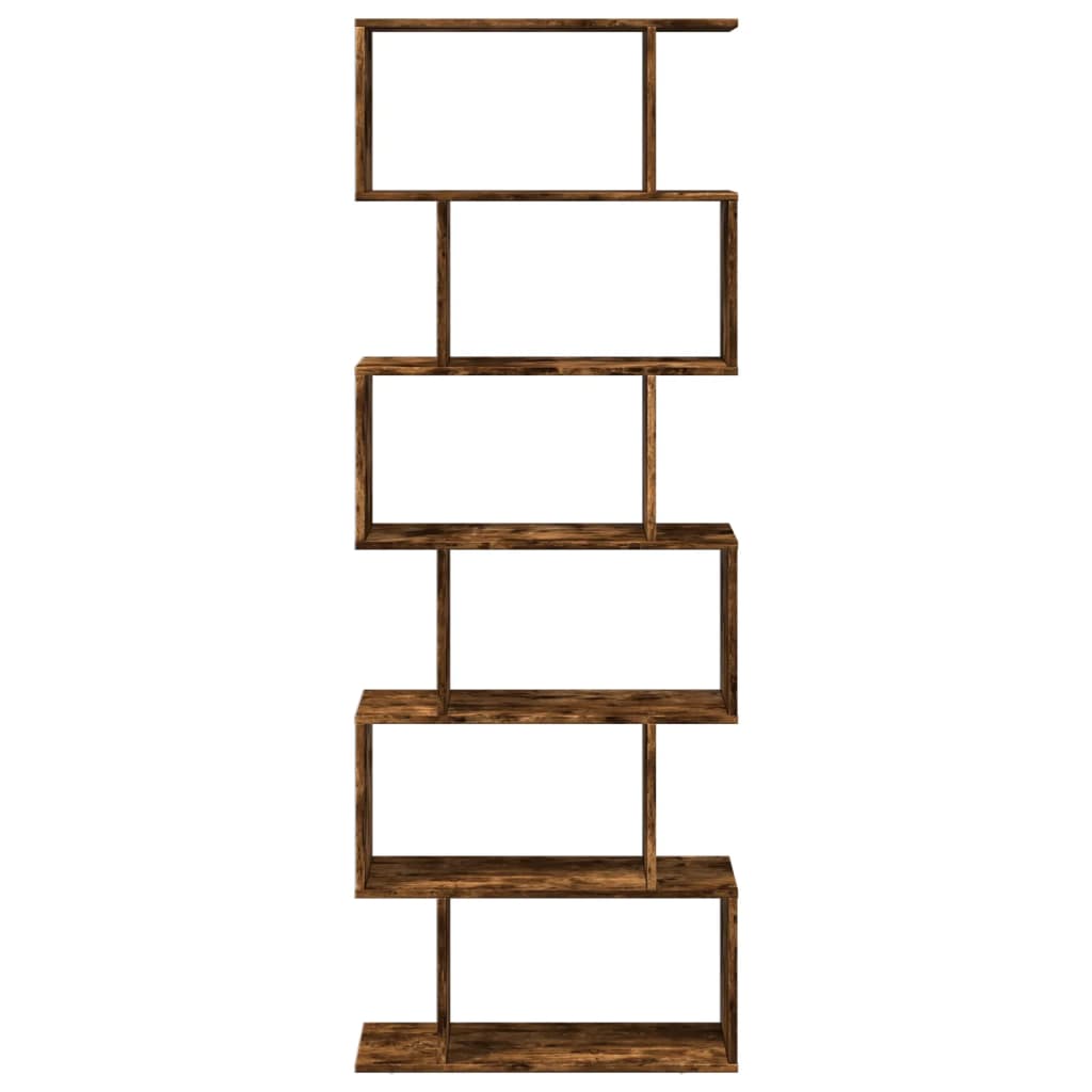 Pregrada / regal za knjige 6 razina hrast 70x24x193 cm drveni