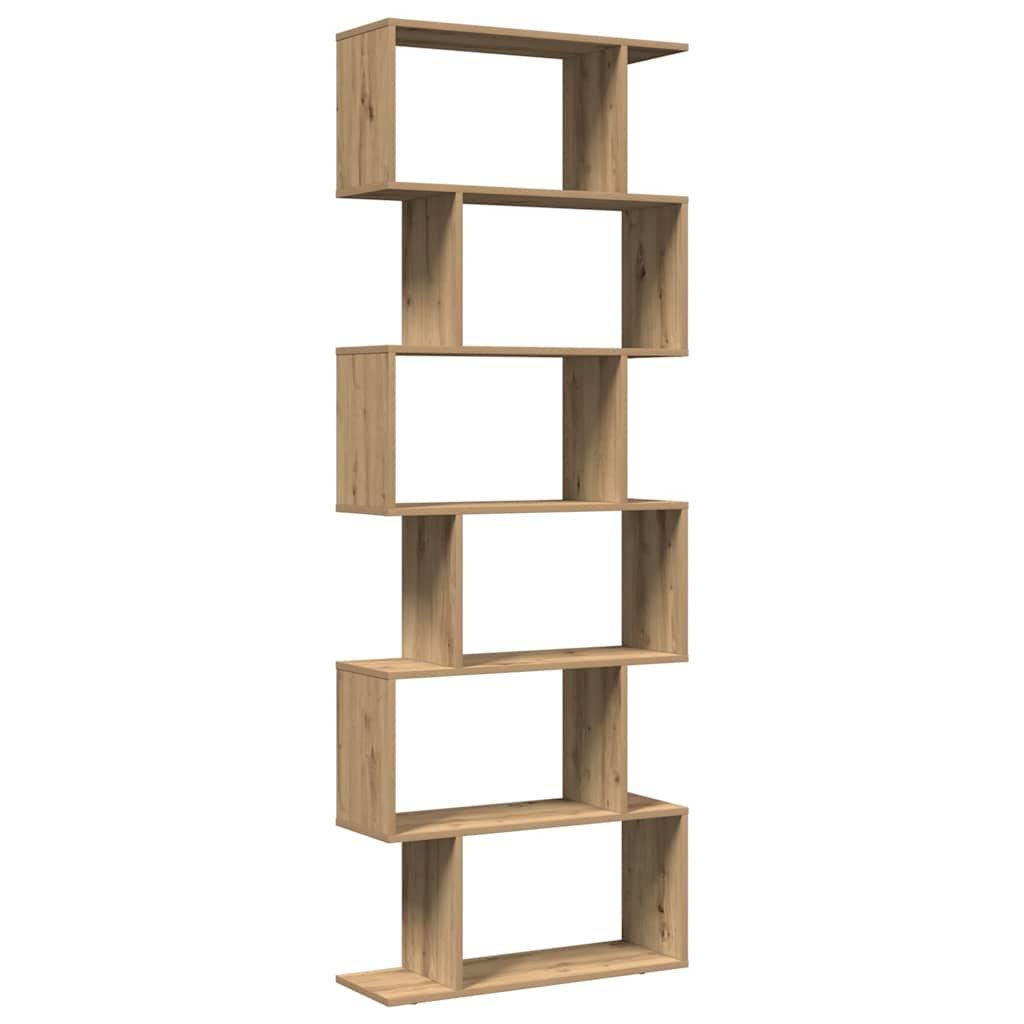 Pregrada / regal za knjige 6 razina hrast 70x24x193 cm drveni