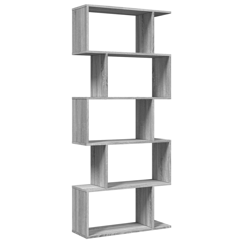 Pregrada / regal za knjige 5 razina sonoma 70x24x161 cm drveni