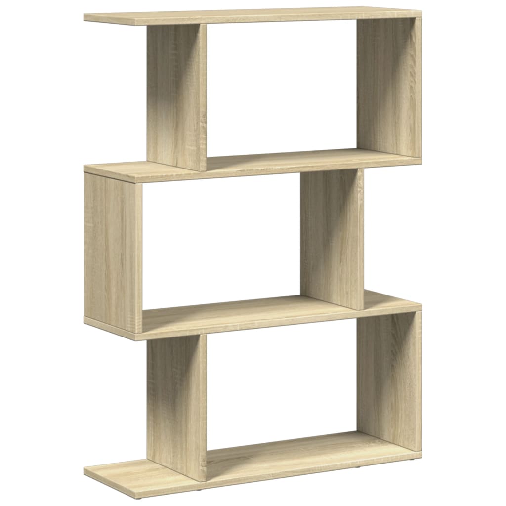 Pregrada / regal za knjige 3 razina hrast 70x24x97 cm drveni