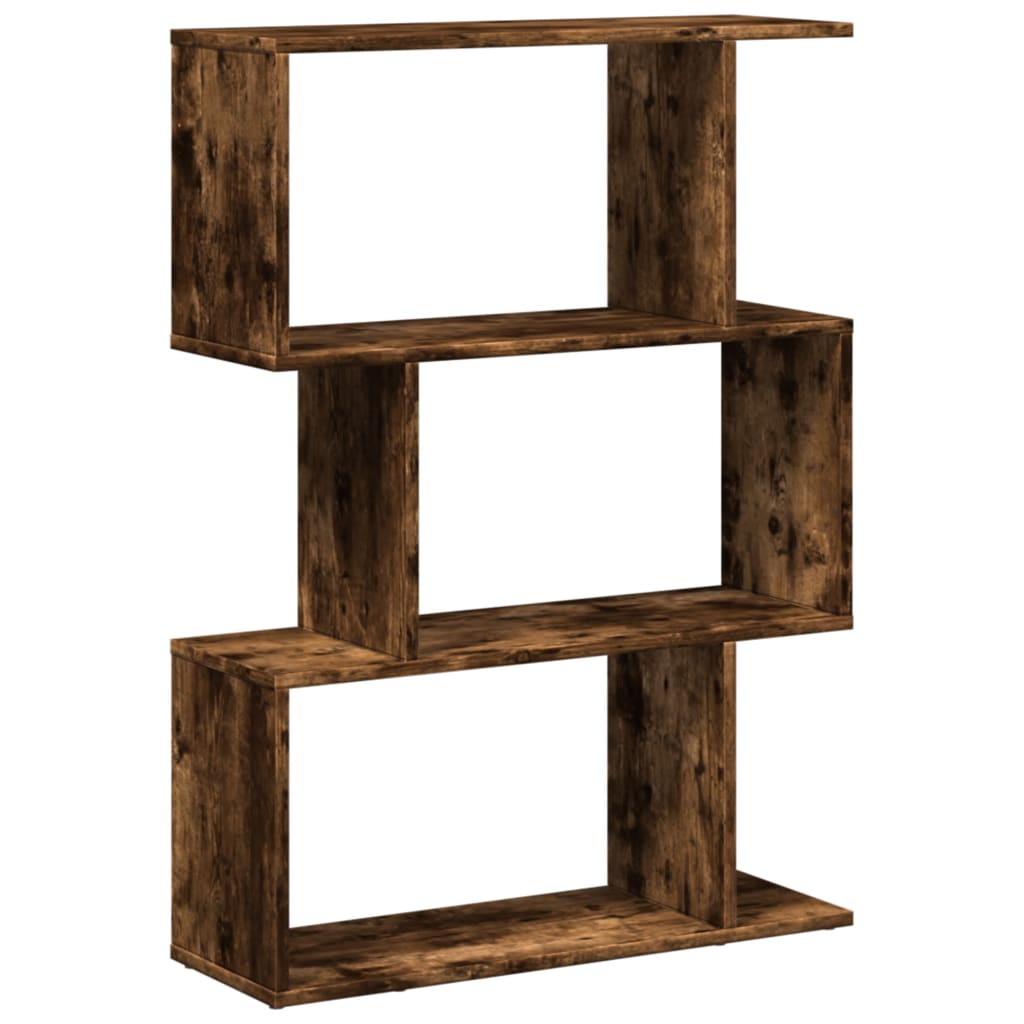 Pregrada / regal za knjige 3 razina hrast 70x24x97 cm drveni