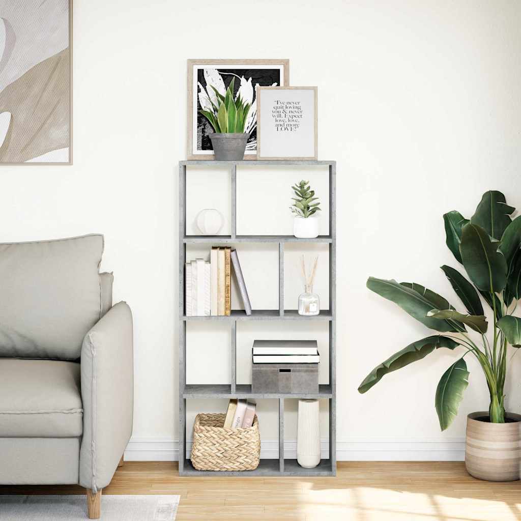 Regal za knjige boja betona 60x20x120,5 cm konstruirano drvo